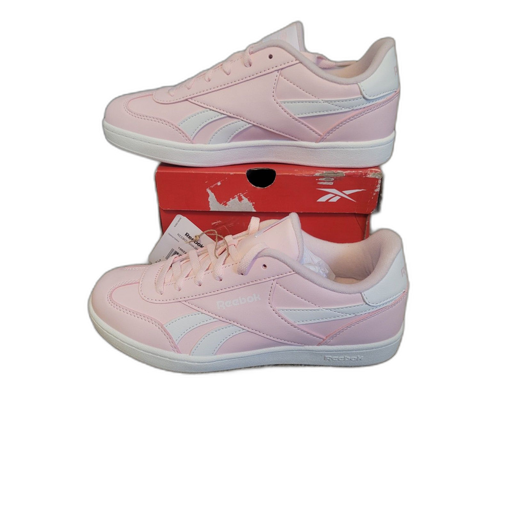 Reebok Smash Edge Kids Size 5 Fuzzy Berry White Tennis Sneakers 100221600